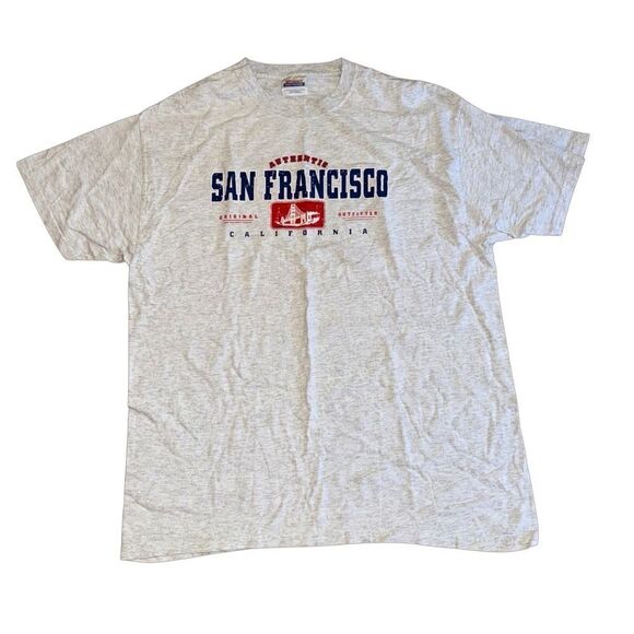 San Francisco Grey Cotton Graphic Tee - Size Large - Picture 1 of 4